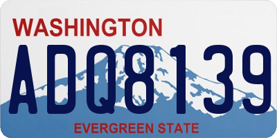 WA license plate ADQ8139