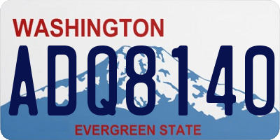 WA license plate ADQ8140