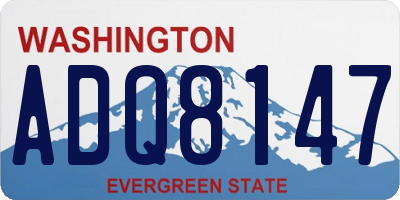 WA license plate ADQ8147