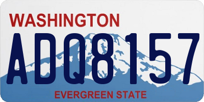 WA license plate ADQ8157