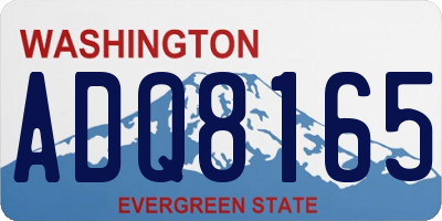 WA license plate ADQ8165