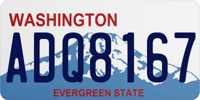 WA license plate ADQ8167