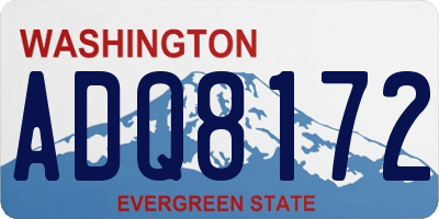 WA license plate ADQ8172