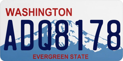 WA license plate ADQ8178