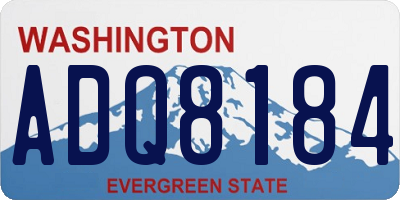 WA license plate ADQ8184