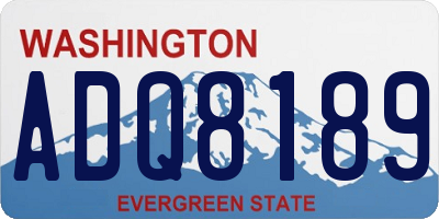 WA license plate ADQ8189