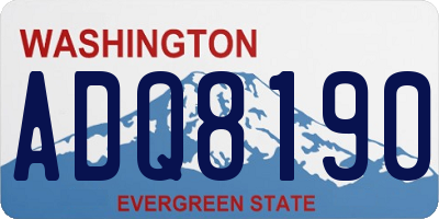 WA license plate ADQ8190