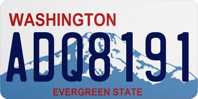 WA license plate ADQ8191