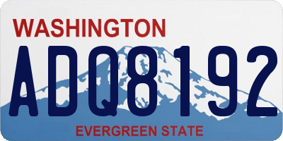 WA license plate ADQ8192