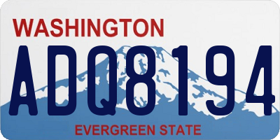 WA license plate ADQ8194