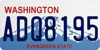 WA license plate ADQ8195