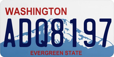 WA license plate ADQ8197