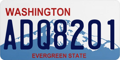 WA license plate ADQ8201