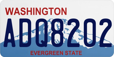 WA license plate ADQ8202