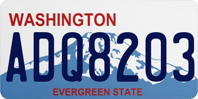 WA license plate ADQ8203