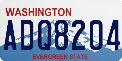 WA license plate ADQ8204