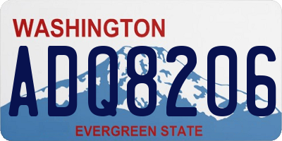 WA license plate ADQ8206