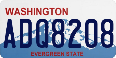 WA license plate ADQ8208