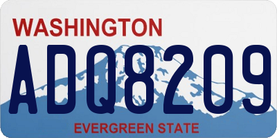 WA license plate ADQ8209