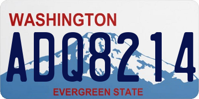 WA license plate ADQ8214