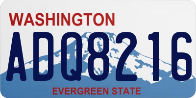 WA license plate ADQ8216