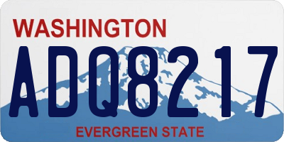 WA license plate ADQ8217