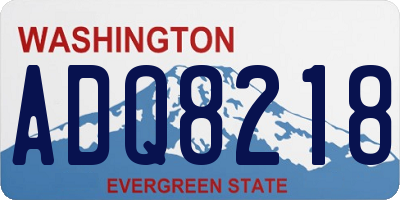 WA license plate ADQ8218