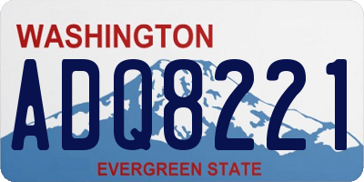 WA license plate ADQ8221