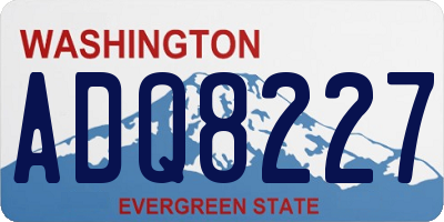 WA license plate ADQ8227