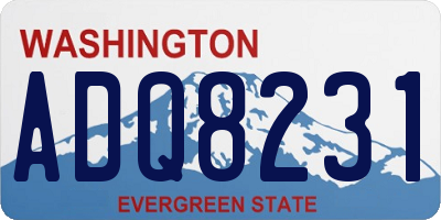 WA license plate ADQ8231