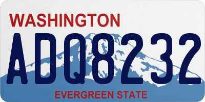 WA license plate ADQ8232