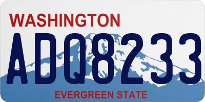 WA license plate ADQ8233
