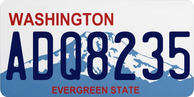 WA license plate ADQ8235