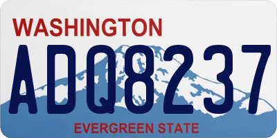 WA license plate ADQ8237