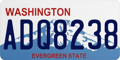 WA license plate ADQ8238