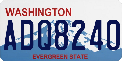 WA license plate ADQ8240