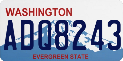 WA license plate ADQ8243