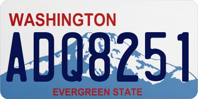 WA license plate ADQ8251