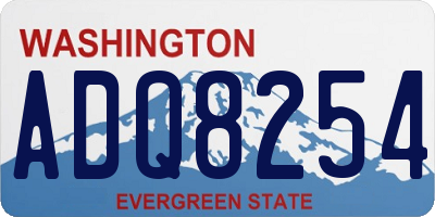 WA license plate ADQ8254