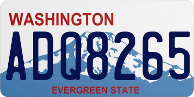 WA license plate ADQ8265