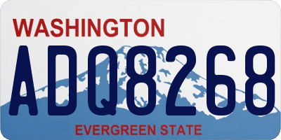 WA license plate ADQ8268
