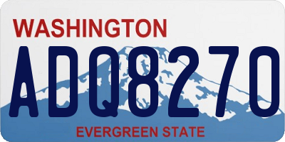 WA license plate ADQ8270