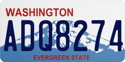 WA license plate ADQ8274