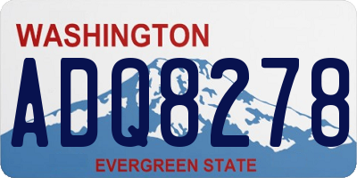 WA license plate ADQ8278
