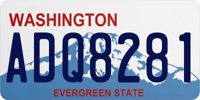 WA license plate ADQ8281