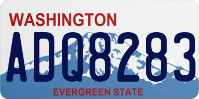 WA license plate ADQ8283