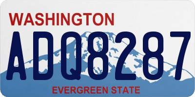WA license plate ADQ8287