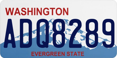 WA license plate ADQ8289
