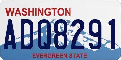 WA license plate ADQ8291