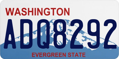 WA license plate ADQ8292